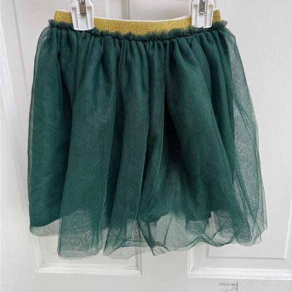 NWOT 3T Girls Emerald Green & Gold Tulle Skirt - Picture 1 of 4